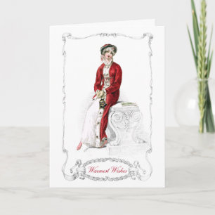 Regency Fashion Plate Weihnachtskarte Feiertagskarte