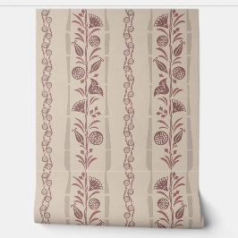 Regency Floral Sophisticated Streifen Stummes Burg Tapete