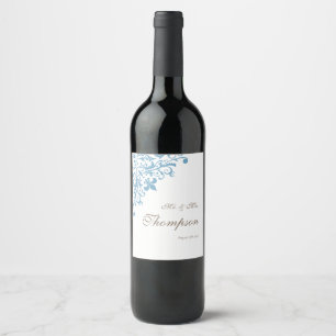 Regency French Blue Lilie Wedding Reception Weinetikett