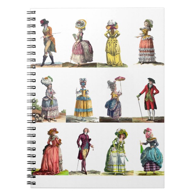 Regency French Fashion Design Marie Antoinette Notizblock (Vorderseite)