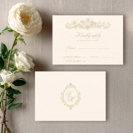 Regency Garden Vintage Classic Romantic Wedding RSVP Karte