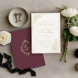 Regency-Garten Vintage-Klassiker Romantische Hochz Einladung