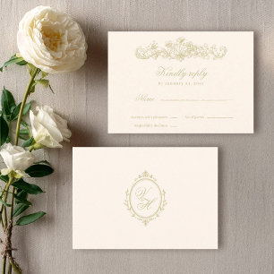 Regency-Garten Vintage-Klassiker Romantische Hochz RSVP Karte