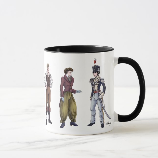 Regency Gentlemen History Fashion Jane Austen Tass Tasse (Rechts)
