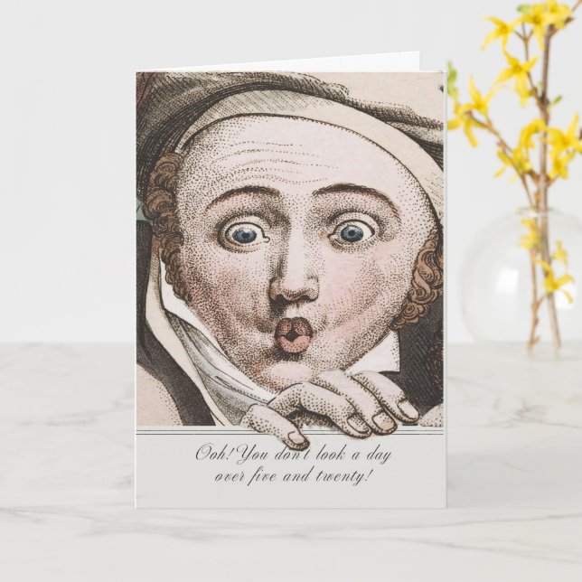 Regency-Jane-Austen-Überraschungsgesicht Karte (Gelbe Blume)
