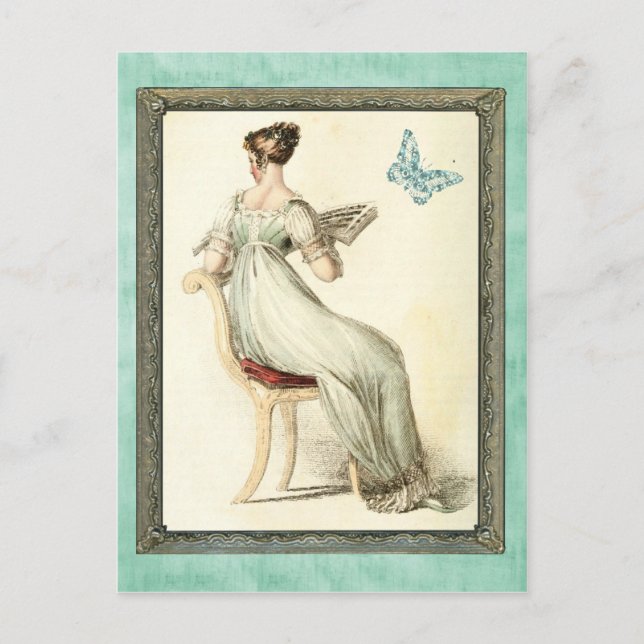 Regency Lady - Türkis Postkarte (Vorderseite)