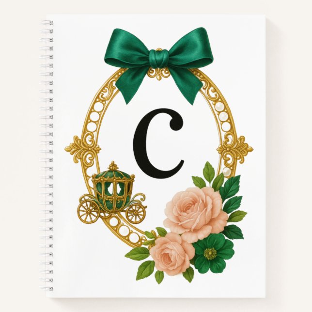 Regency Letter C Monogram Journal Notizbuch (Vorderseite)