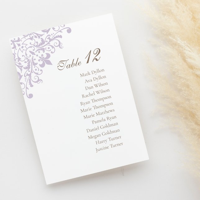 Regency Lila Lilie Pattern Wedding Tischnummer (Von Creator hochgeladen)
