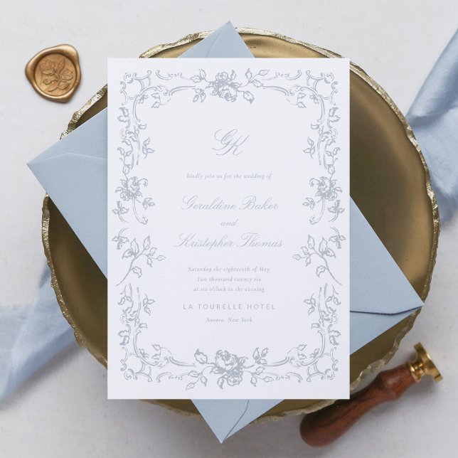Regency Monogram Wedding Einladung (Regency Monogram Wedding Invitation
)