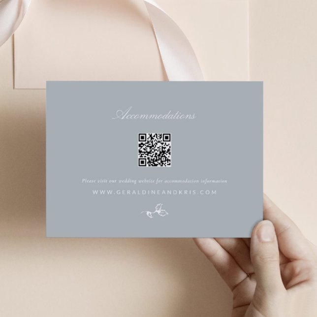 Regency Monogram Wedding Einladungskarte (Regency Monogram Wedding Enclosure Card with QR code)