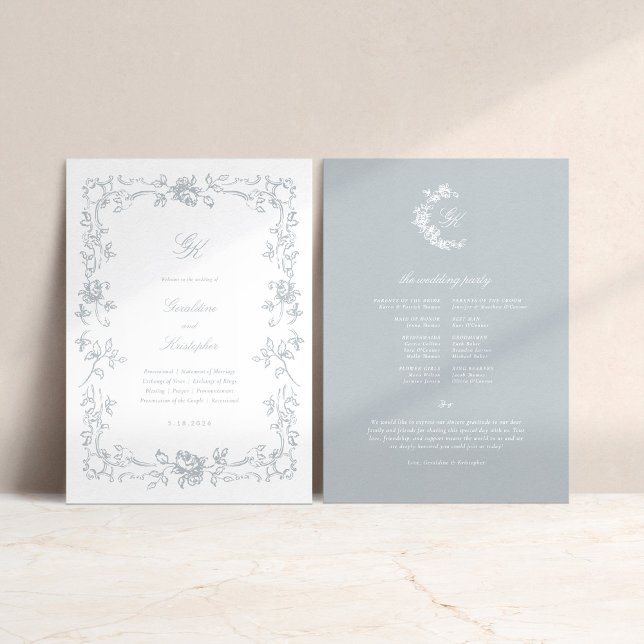Regency Monogram Wedding Program Programm (Regency Monogram Wedding Program)