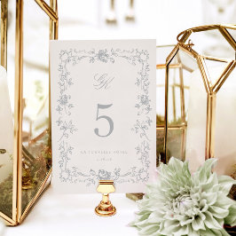 Regency Monogram Wedding Tischnummer Card