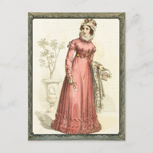 Regency Pink Dress Postkarte (Vorderseite)