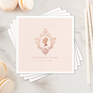 Regency Pink Elegantes Vintages Wappen Brautparty Serviette