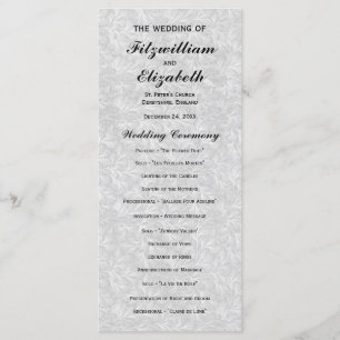 Regency Romance Wedding Programs Programm