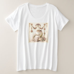 Regency-Rosengarten Lesende Dame Große Größe T-Shirt