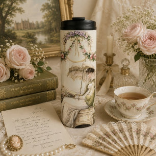 Regency-Rosengarten Lesende Dame Thermosbecher