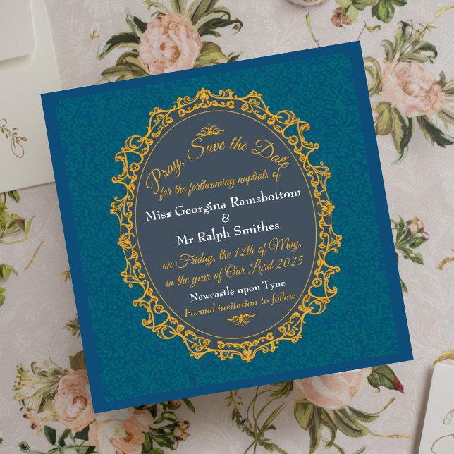 Regency-Stil Eleganter regencycore stilvoll Save The Date (Von Creator hochgeladen)