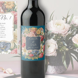 Regency Style mit Monogramm Regencycore-Ära Weinetikett