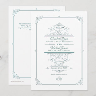 Regency Vintage Hochzeitsthema Save The Date Türki Einladung