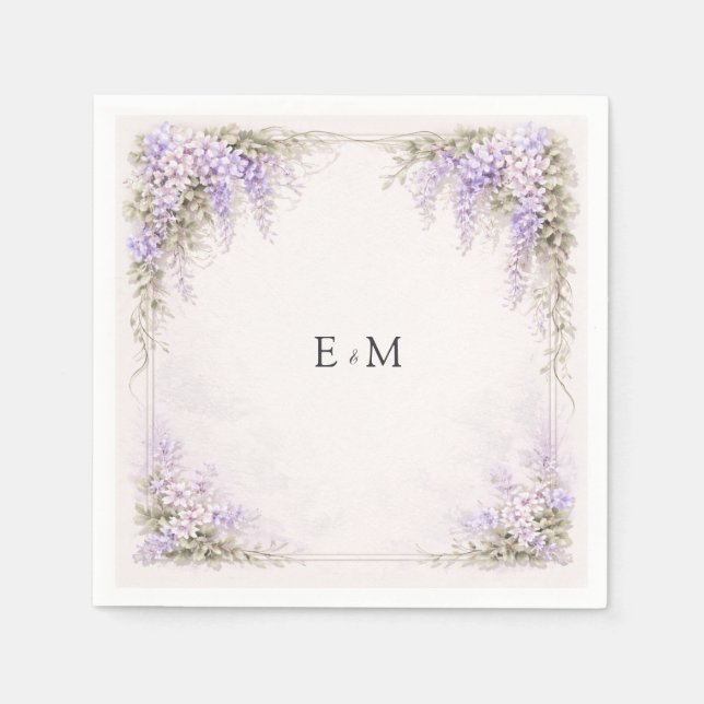 Regency-Wisteria-Hochzeit Serviette (Vorderseite)