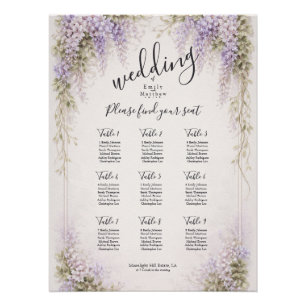 Regency-Wisteria-Hochzeits-Sitzplan-Poster Poster