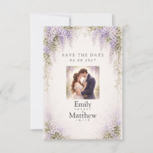 Regency-Wisteria-Speichert-Datum-Fotokarte Save The Date