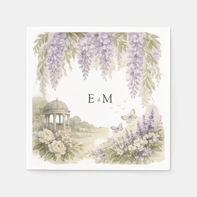 Regency Wisteria Wedding Serviette (Vorderseite)