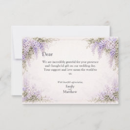 Regency Wisteria Wedding Thank You Card Dankeskarte