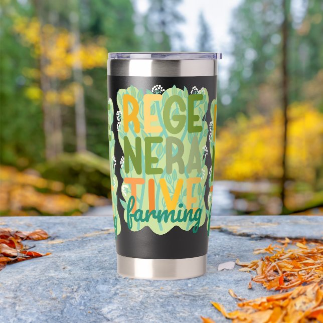 Regenerative Landwirtschaft und gesundes Leben grü Thermobecher (Außenbereich)