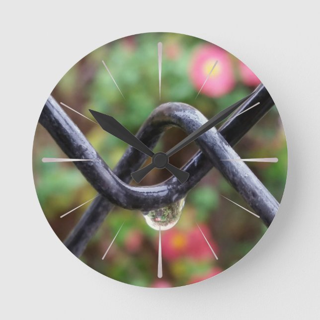 Regenfall Runde Wanduhr (Vorderseite)