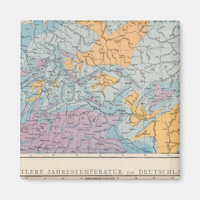 Regenfallkarte Deutschlands Magnet (Vorne)