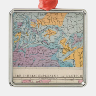 Regenfallkarte Deutschlands Silbernes Ornament