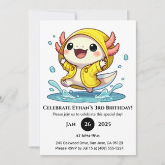 Regengeburtstag des Axolotls Einladung