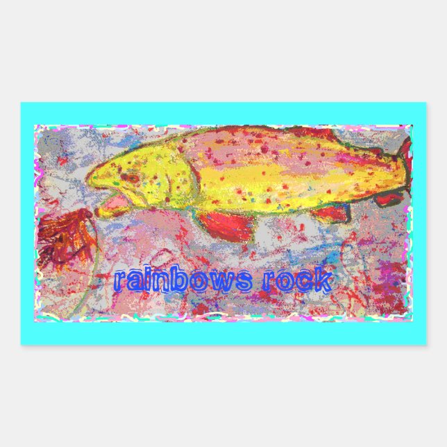Regengestein Rechteckiger Aufkleber (Vorderseite)