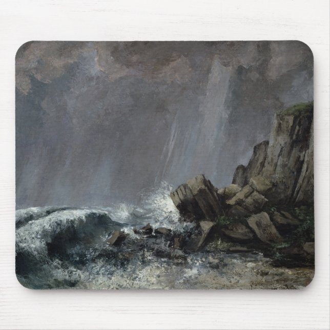 Regenguß bei Etretat Mousepad (Vorne)