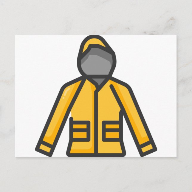 Regenmantel Postkarte (Vorderseite)