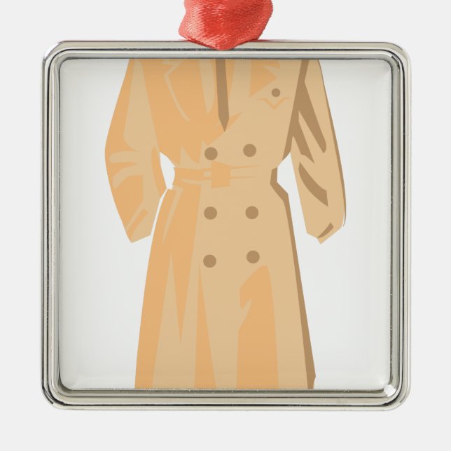 Regenmantel Silbernes Ornament (Vorne)