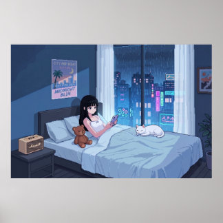 Regennachtzimmer Poster