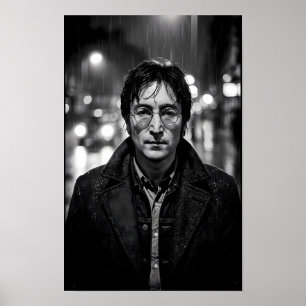Regennasse urbane Einsamkeit Noir-Porträtposter Poster