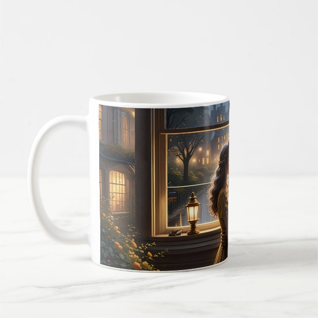 Regenromanze-Fenster-Glühbecher Kaffeetasse (Links)