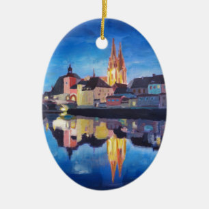 Regensburg, Bavaria at Dawn Keramik Ornament