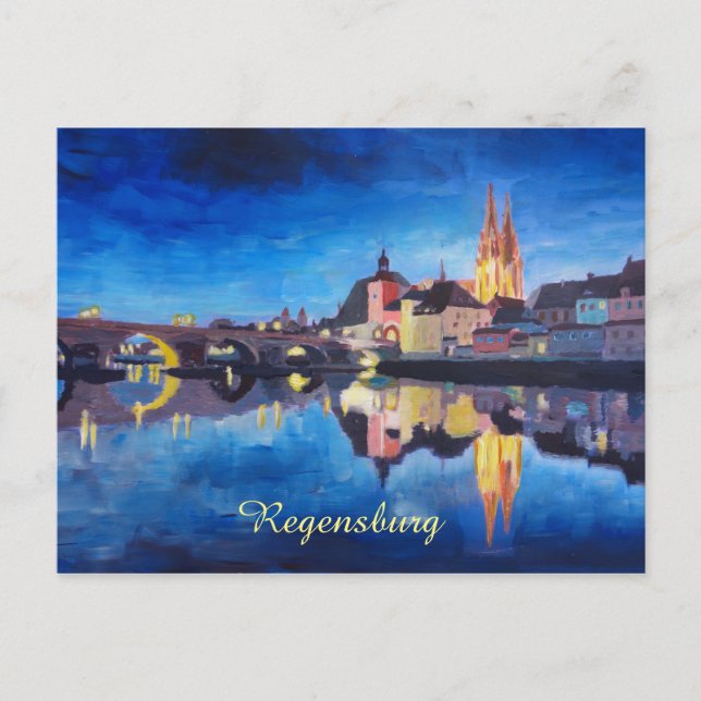 Regensburg, Bayern in der Morgendämmerung Postkarte (Vorderseite)