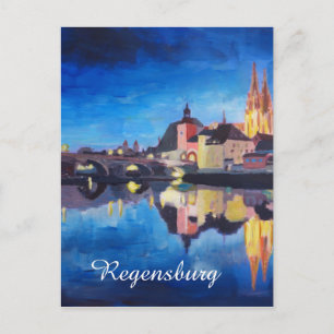 Regensburg, Bayern in der Morgendämmerung Postkarte