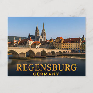 Regensburg Deutschland Historisches Fluss Reisezie Postkarte