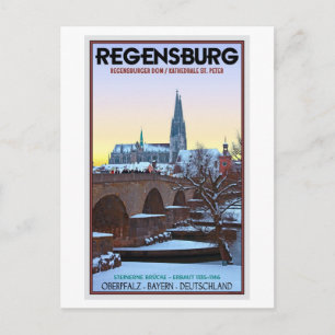 Regensburg - Dom und Steinerne Brücke Postkarte