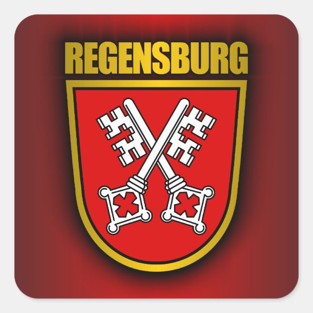 Regensburg Quadratischer Aufkleber (Vorderseite)