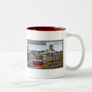Regensburg - Winter entlang dem Donau Zweifarbige Tasse