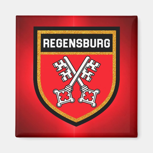 Regensburger Flagge Magnet (Vorne)