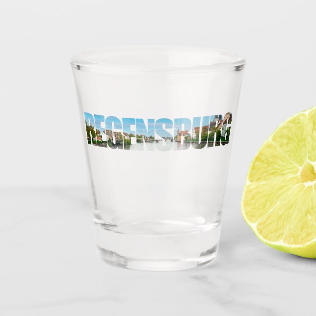 Regensburger Text Schnapsglas (Vorderseite)